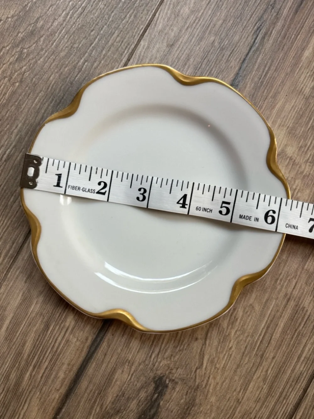 Vintage Haviland Limoges France White Gold Scalloped Dessert Bread Plate 6.5”